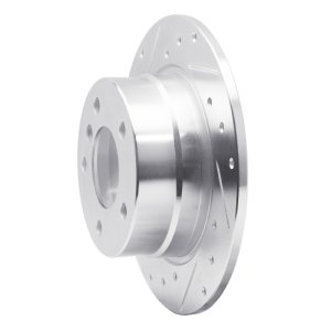 BMW Z4 Brake Rotor (1) - Rear Left - R1 Concepts - Drilled & Slotted - Silver - `03-`06